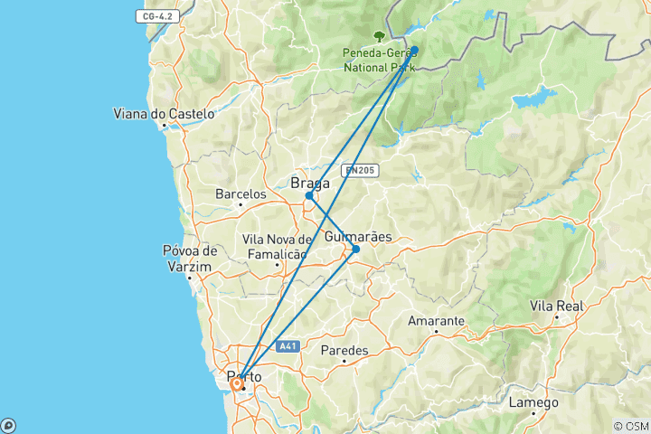 Map of 5 Days in Porto: Exploring Nature, Culture & Historic Cities
