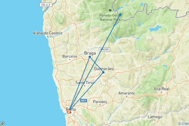 Map of 5 Days in Porto: Exploring Nature, Culture & Historic Cities