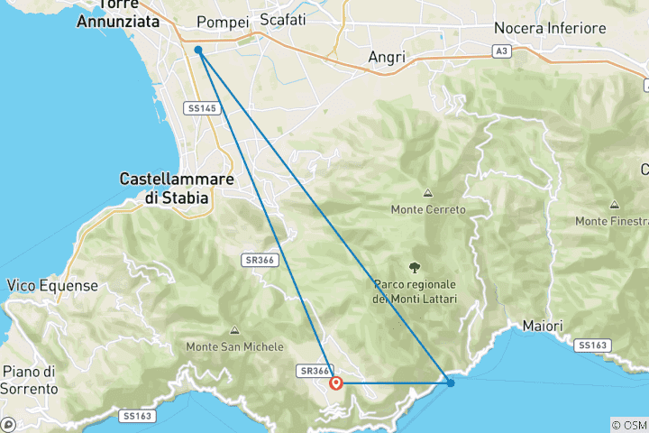Carte du circuit Famille Italie Côte Amalfitaine Aventure