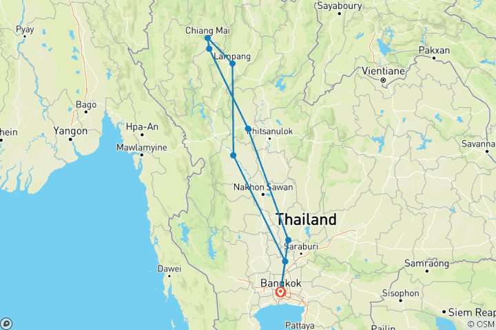 Kaart van LAATSTE AANBIEDING - Trails and Gems of Siam, kleine groepstour (Italiaanssprekende gids)