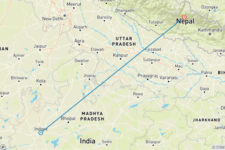 Karte von 3-tägige Mahakaleshwar und Omkareshwar Spirituelle Tour