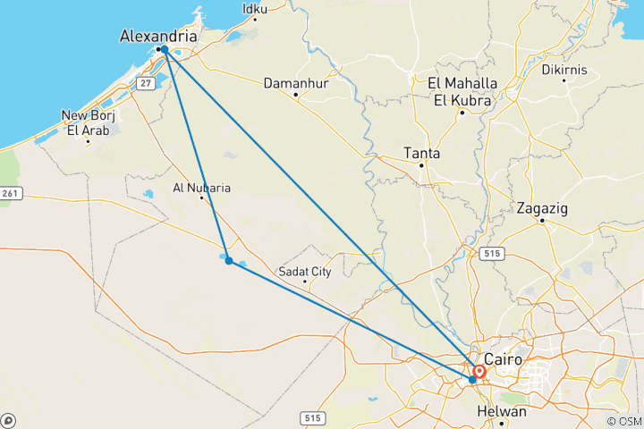 Map of Holy Family Trail & Egypt Classic Wonders