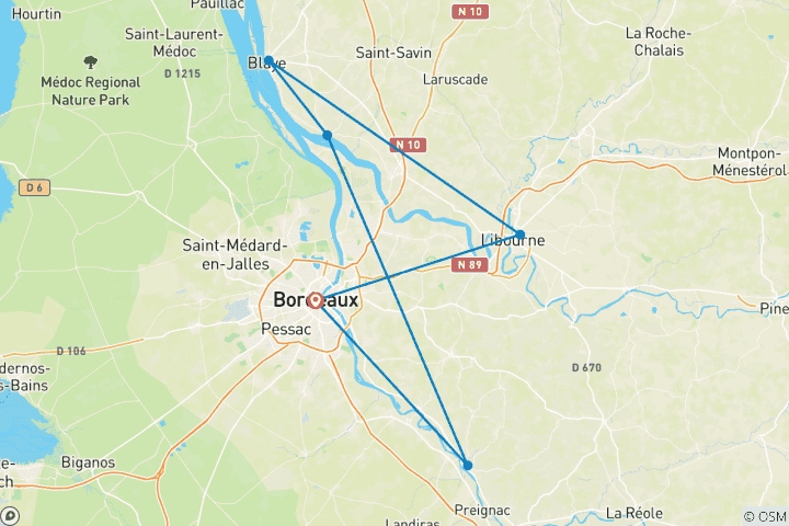 Carte du circuit Goût de Bordeaux (délices festifs) (croisière de Noël) 2027
