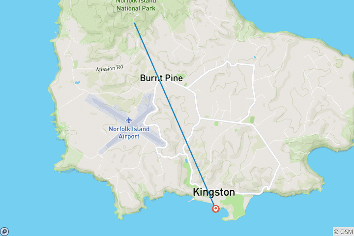 Carte du circuit Itinéraire de découverte de l'île Norfolk 7 jours