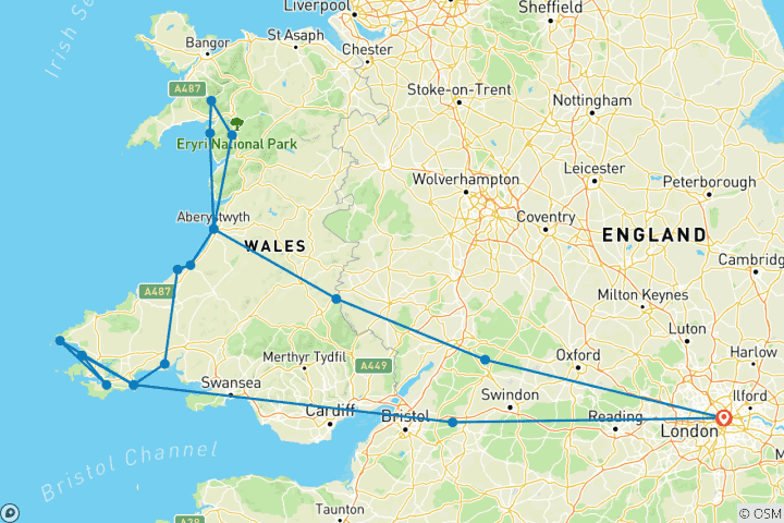 Map of Discover Wales Small-Group Tour from London - 5 Days