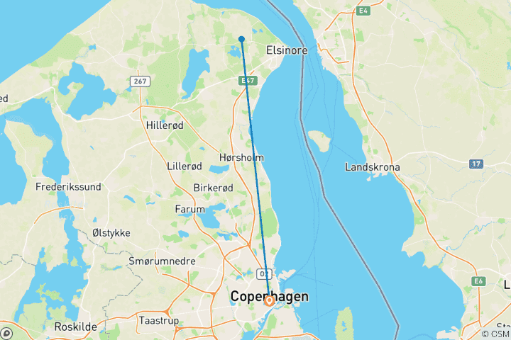 Map of 6 Days in Copenhagen: Day Trips to Helsingør, Lund & Malmö, and Hop-On Hop-Off Sightseeing