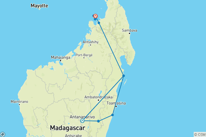 Carte du circuit Madagascar sauvage