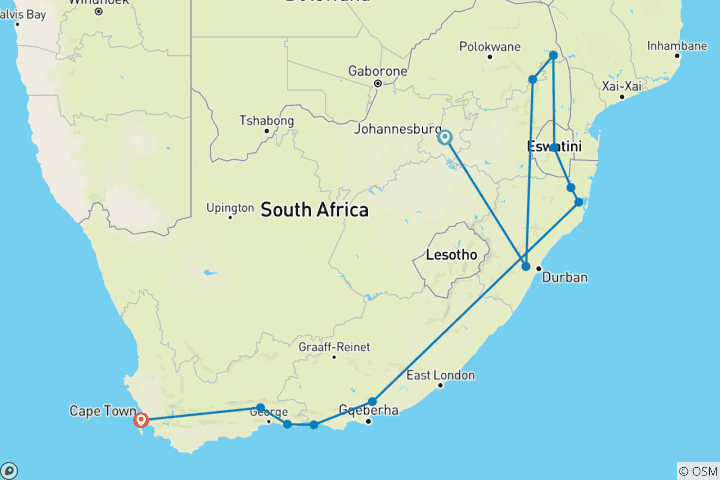 Carte du circuit Arc-en-ciel - 21 jours de voyage épicurien