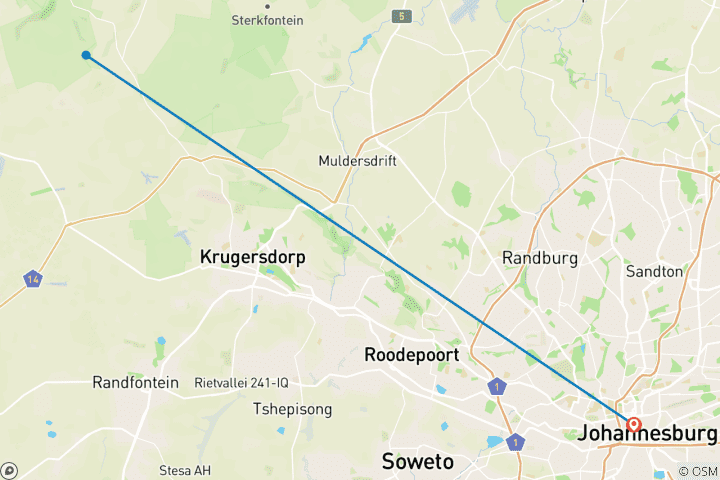 Carte du circuit Berceau de l'humanité - Grottes de Maropeng et de Sterkfontein
