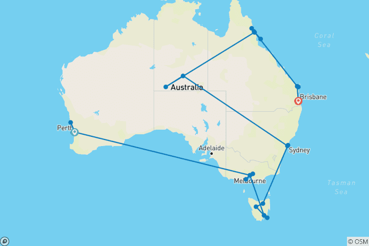 Map of Australia - a Journey Through the Dreamtime