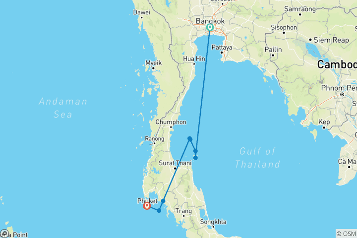 Carte du circuit Explorateur d'îles thaïlandaises