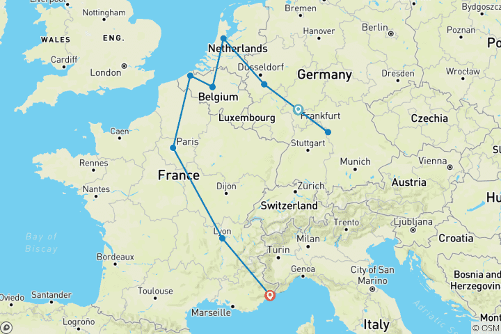 Map of CULTURAL EUROPE BY TRAIN