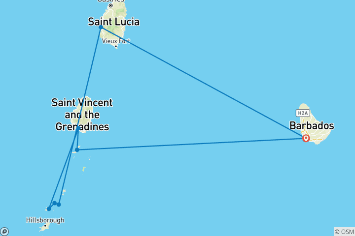 Map of Tropical Retreat: Roundtrip Bridgetown