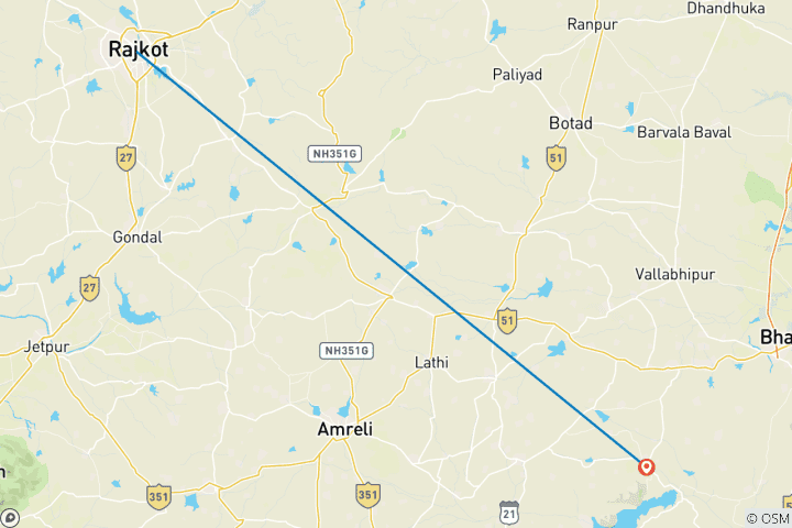 Kaart van Goddelijke heuvels en tempels: Palitana Jain Tempel trektocht