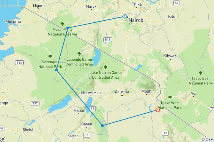 Carte du circuit Safari Signature Platine