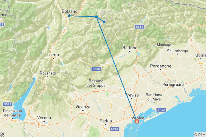 Carte du circuit Randonnée dans les Dolomites - Campitello
