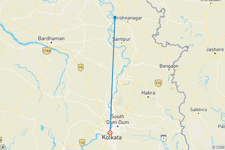 Mapa de Divina Mayapur: Templos y Enseñanzas Excursión de un día desde Calcuta