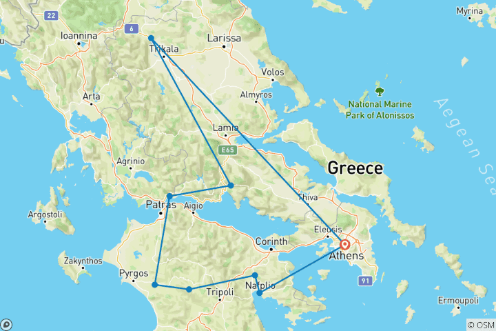 Map of Premium Greece (including Nafpaktos)