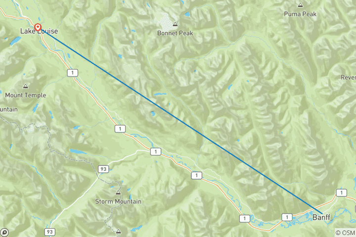 Map of Best of the Canadian Rockies