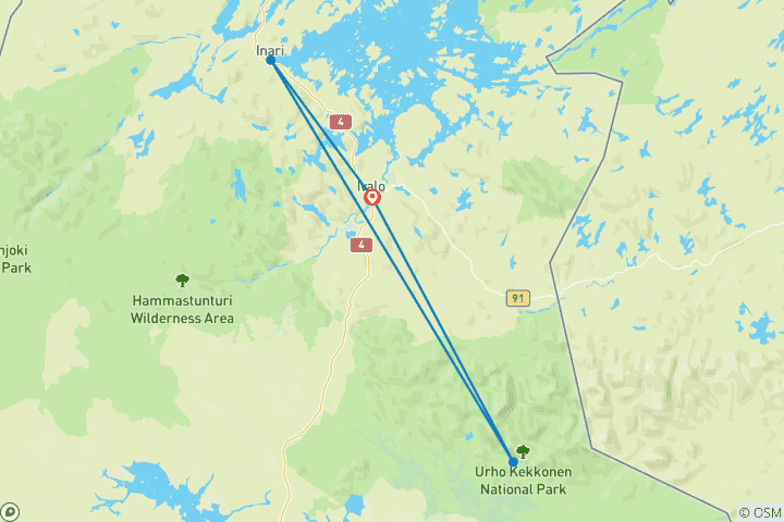 Carte du circuit Aurora - 8 jours d'aventure