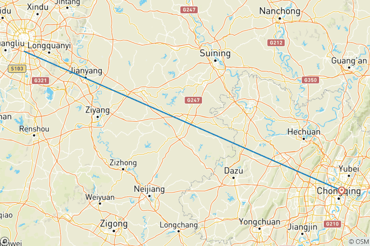 Carte du circuit 【China】10 jours de découverte du Grand Sichuan avec Chengdu et Chongqing