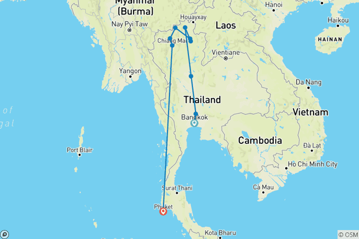 Carte du circuit Spécial ADAC en Thaïlande : plus qu'un pays de rires