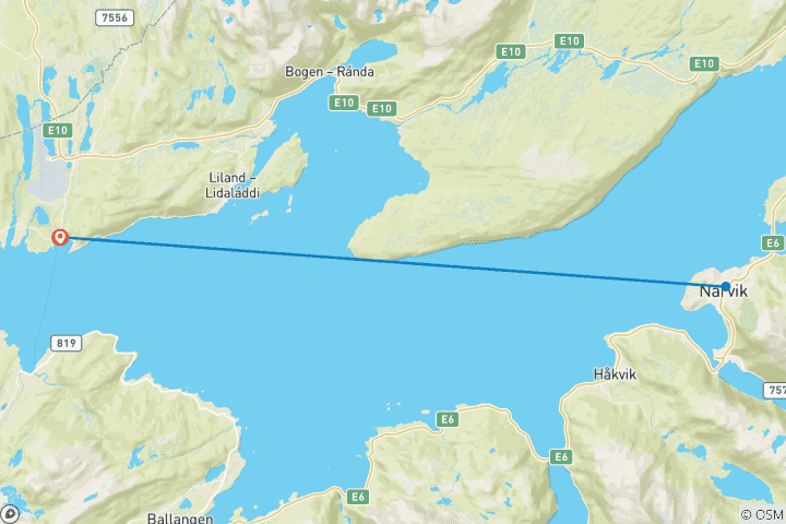 Map of Skiing experience in Narvik