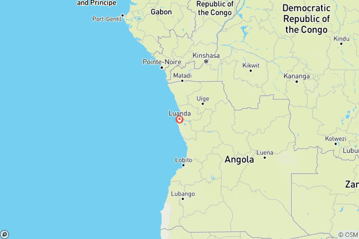 Carte du circuit Excursion d'une journée dans le parc national de Kissama (Quiçama) au départ de Luanda