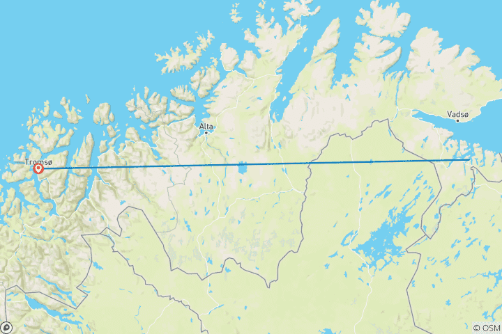Carte du circuit Variante de voyage Expérience Soleil de minuit