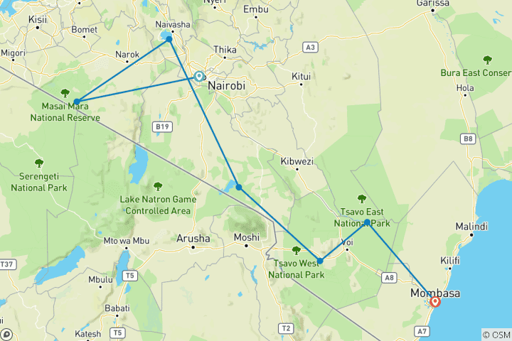 Map of ADAC Special Kenya - Beyond Africa