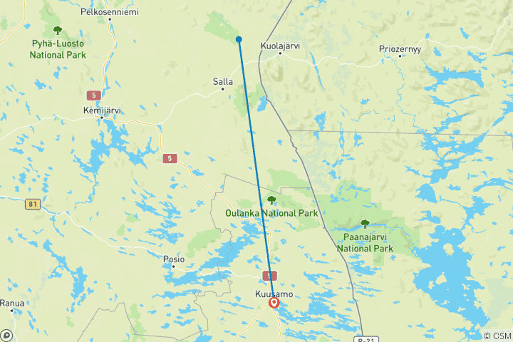 Karte von Winterspass in Finnisch Lappland Premium