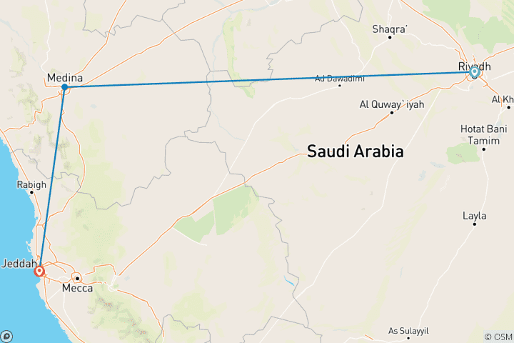 Carte du circuit Connaître l'Arabie saoudite