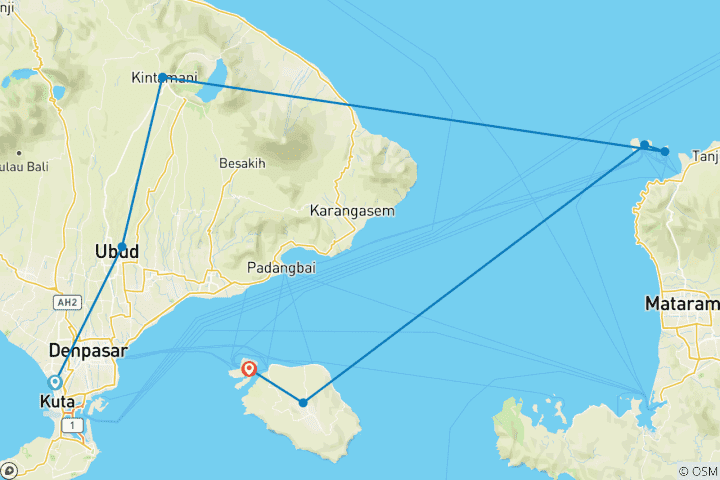 Mapa de Lo mejor de Bali - 10 días