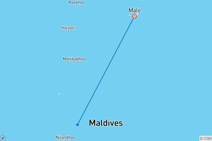 Carte du circuit Aventure active aux Maldives - 8 jours