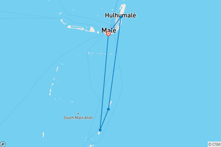 Carte du circuit Croisière aux Maldives pour la protection des requins-baleines - 8 jours