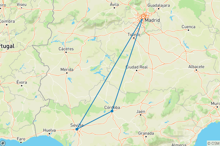 Karte von Cordoba & Sevilla Express - 2 Tage