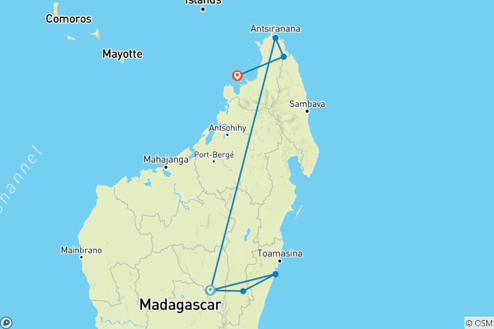 Map of Madagascar - Lemurs and the sea