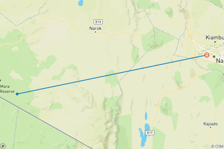 Karte von 4 Tage private Safari & Heißluftballon-Abenteuer