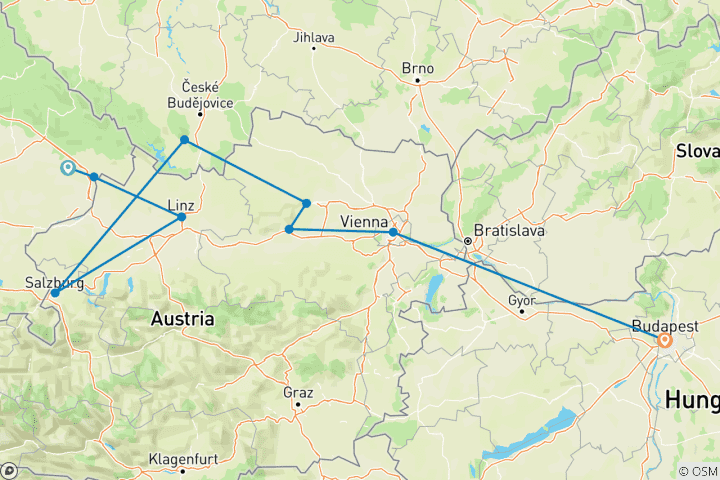 Carte du circuit Danube romantique (croisière viticole) 2027
