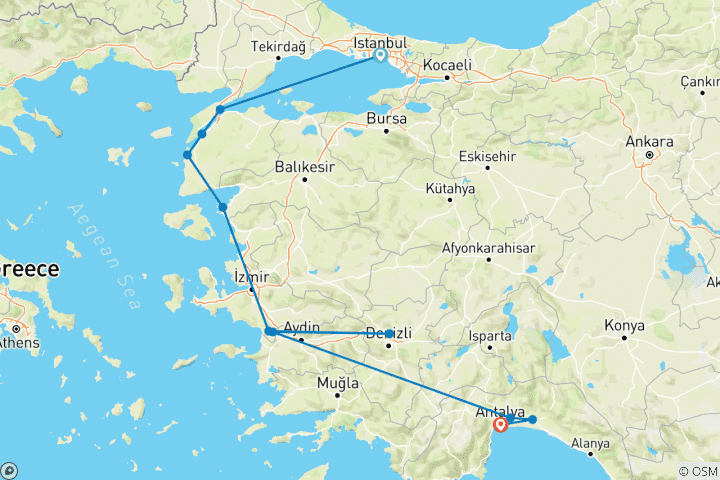 Carte du circuit L'essentiel de la Turquie