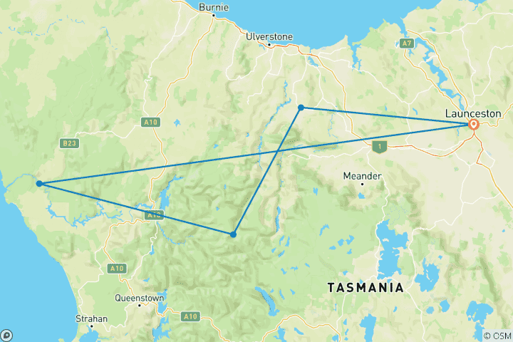 Map of Walk Tasmania's Tarkine & Cradle Mountain (5 destinations)