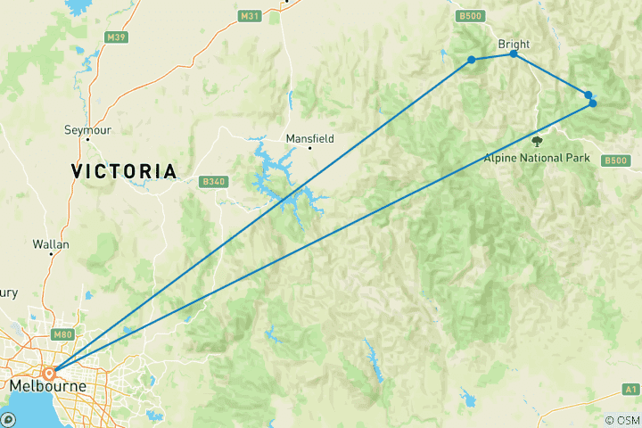 Map of Walk Victoria's High Country (6 destinations)