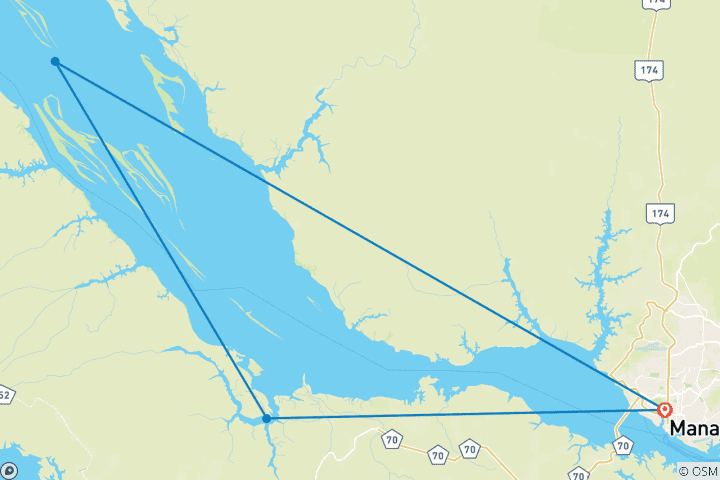Map of Along the Amazon and the Rio Negro, An Exclusive Cruise through Pristine and Hidden Nature (port-to-port cruise)