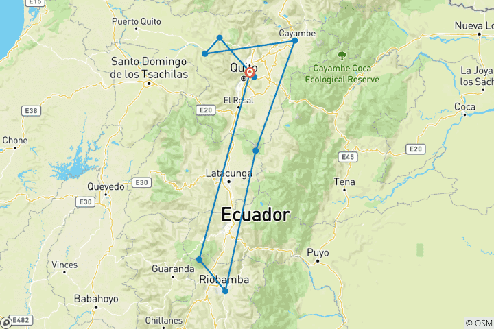 Karte von Fahrrad in Ecuador