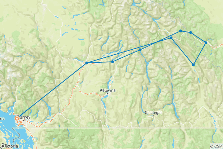 Map of Rockies Premium Spring & Fall Tour