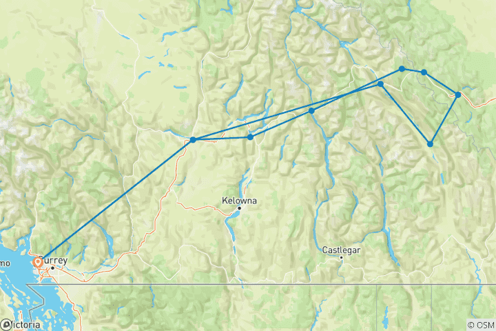 Map of Rockies Premium Spring & Fall Tour