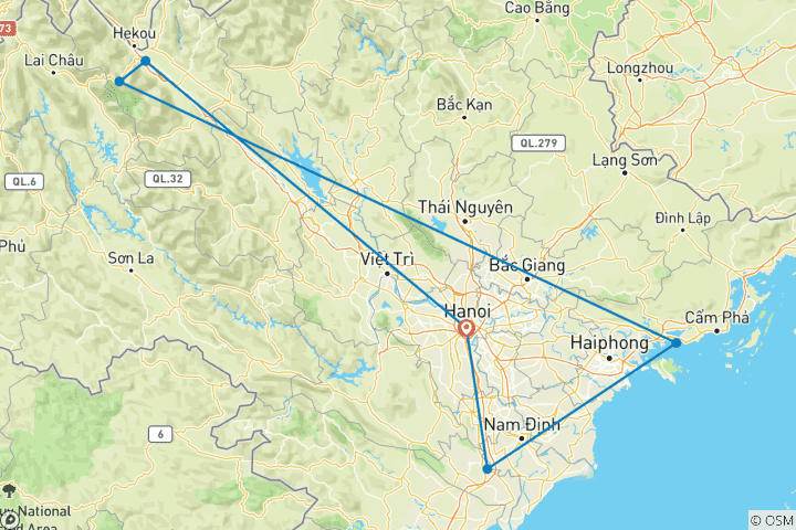 Map of 8-Day Cultural Odyssey In The Northern Vietnam (Sapa, Ha Long Bay, Ninh Binh Small Group Tour)