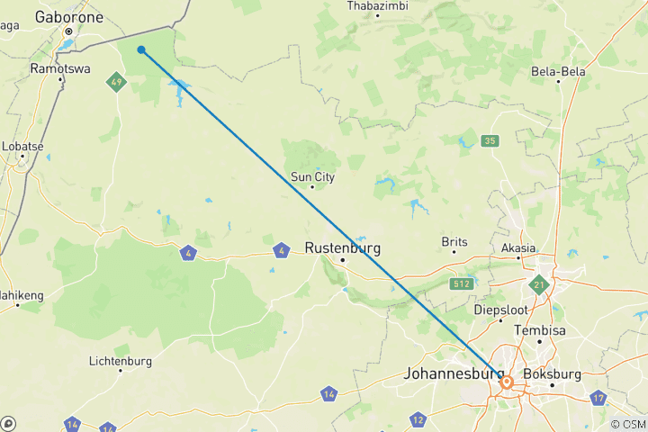 Map of 3-Day Safari Adventure in Madikwe Game Reserve