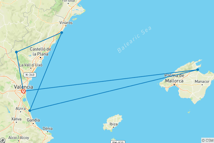 Carte du circuit 5 jours à Valence : sources d'eau chaude, chutes d'eau et aventures de Game of Thrones