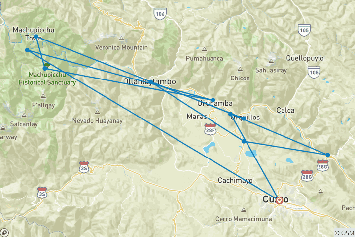 Map of Premium Walking & Hiking in Peru